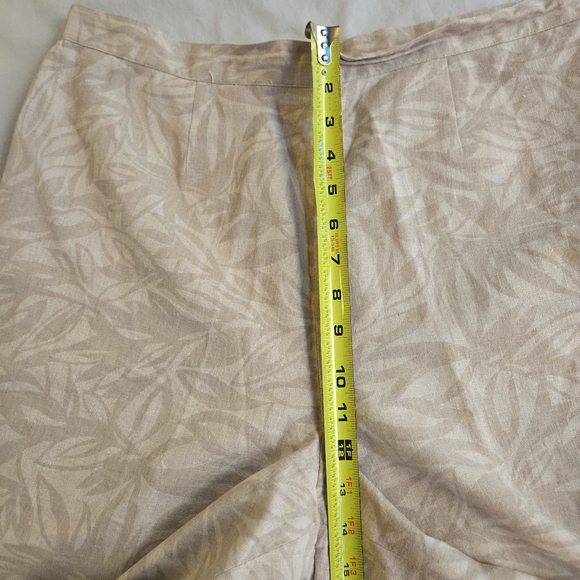 Jonathan Logan 80s Vintage Linen Blend Suit Set Cream Tan Palm Print - Picture 5 of 15